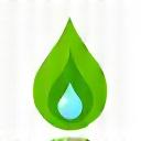 A green leaf icon with a water droplet